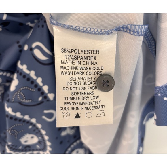 Deolax Mens Paisley Skull Golf Polo Size M Preppy Athletic‎ - Picture 4 of 6